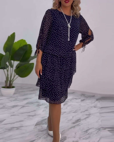 Carla | Festive Stufen Dress with Polka Dot Pattern