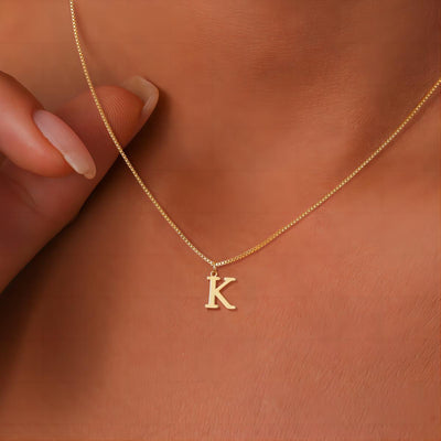 Necklace with love letter initials | 18k Gold