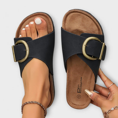 Joanna | Stylish Buckle Slide Sandals