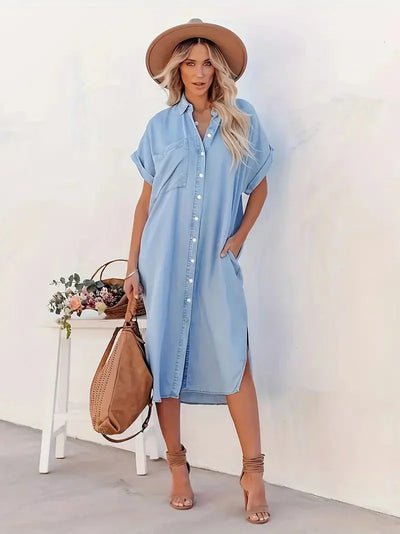 Rosea Shirt Dress with Pockets