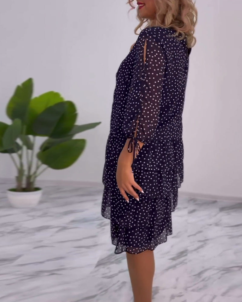 Carla | Festive Stufen Dress with Polka Dot Pattern