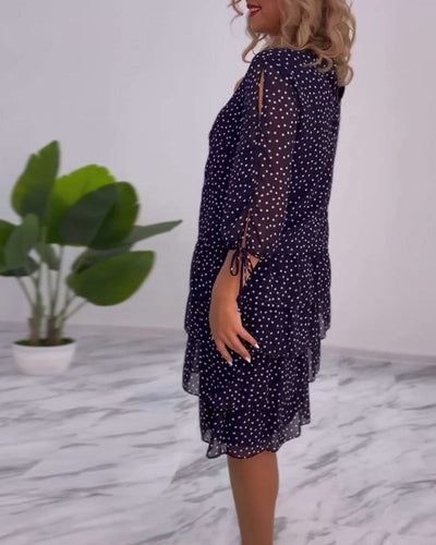 Carla | Festive Stufen Dress with Polka Dot Pattern