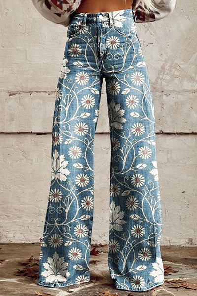Stella | Stylish Wide-Leg Floral Pants