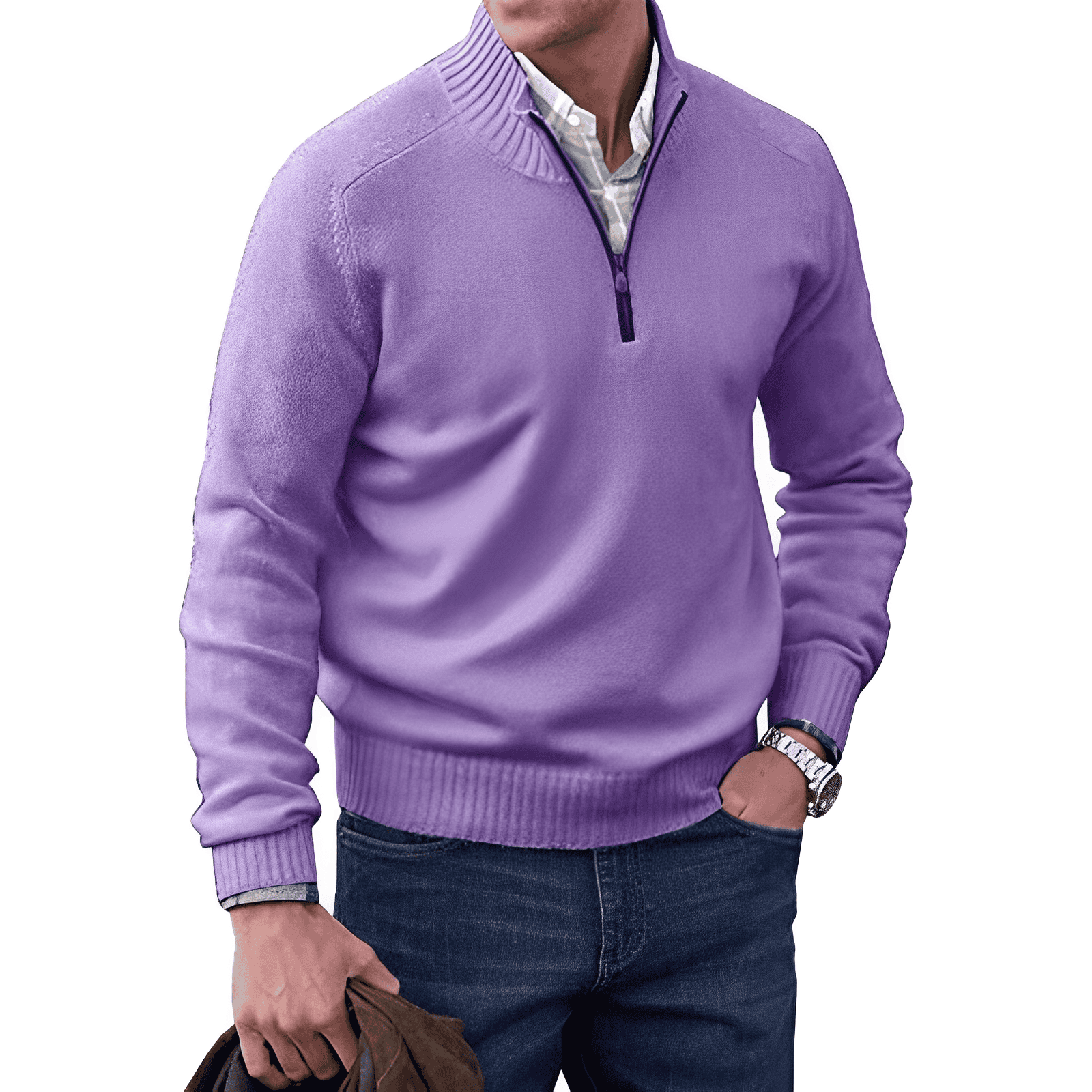Kasper | Elegant cashmere sweater with zipper