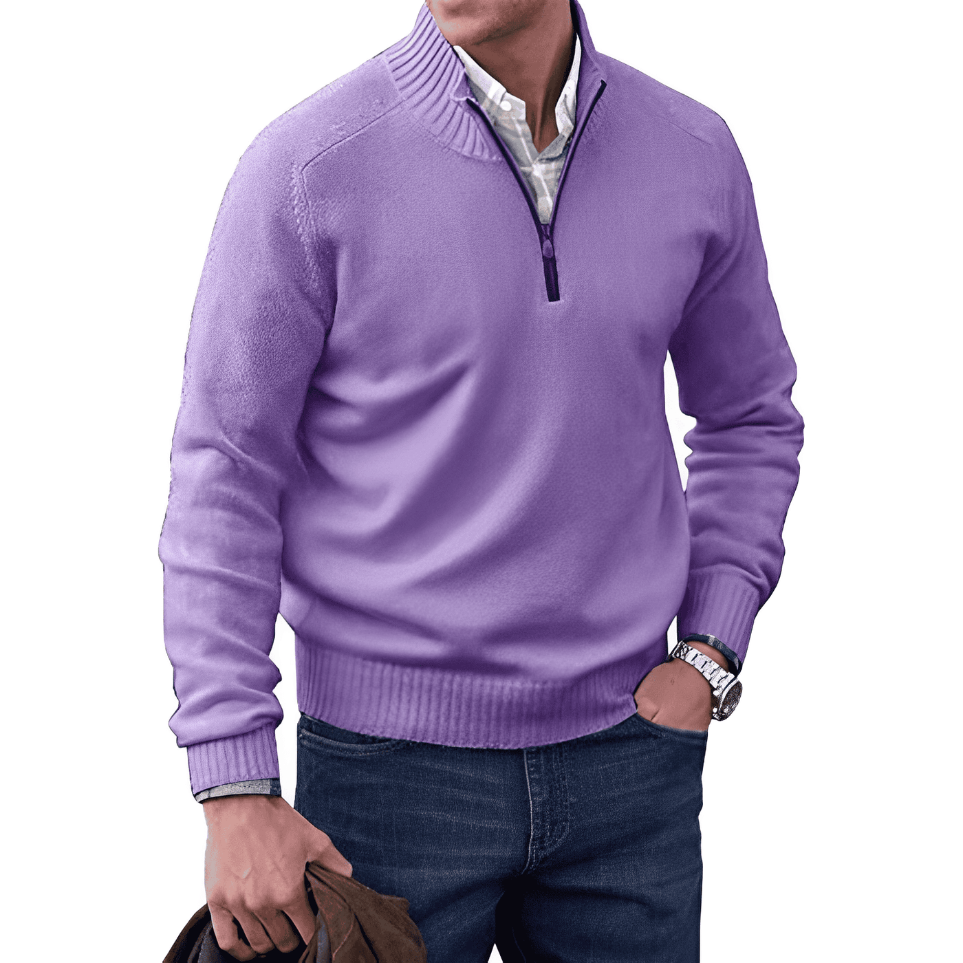 Kasper | Elegant cashmere sweater with zipper
