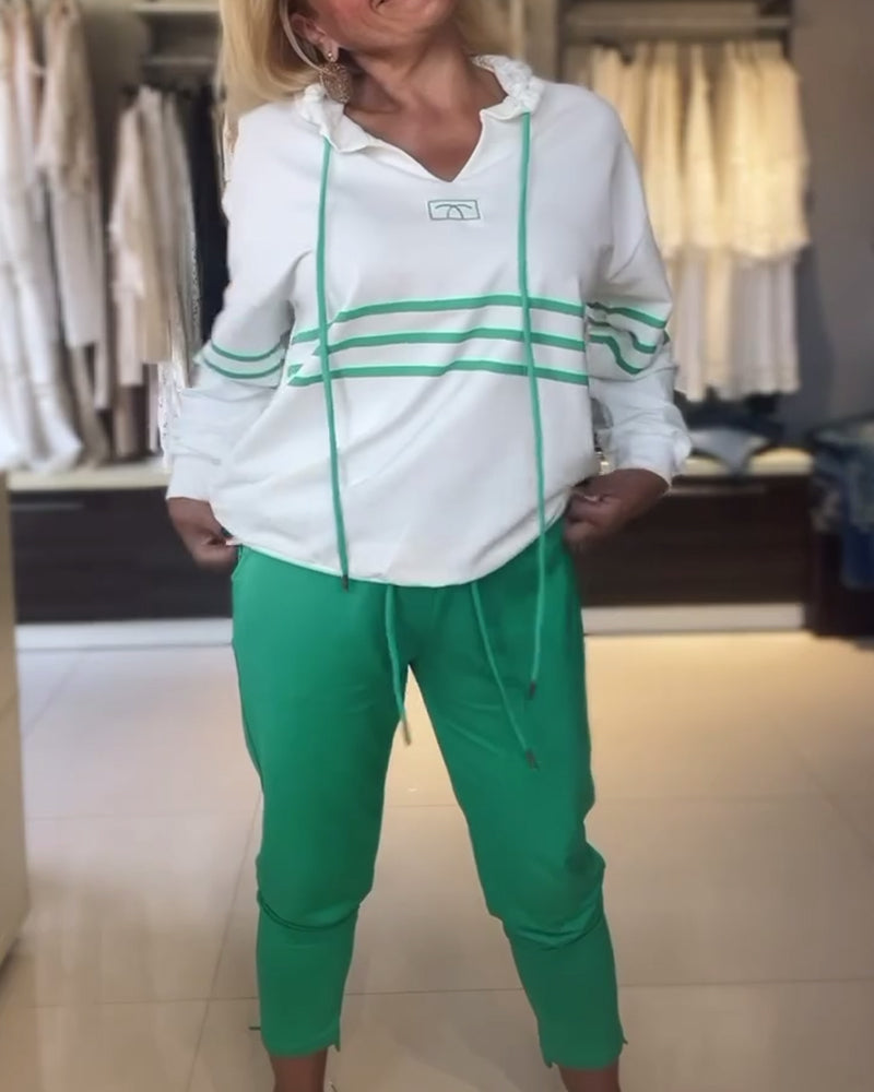 Mira - Striped Pants and Hoodie Included