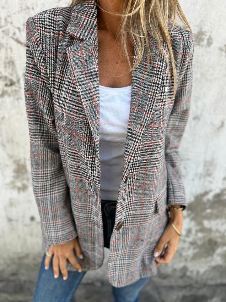 Danaya™ - Stylish Women's Winter Check Blazer