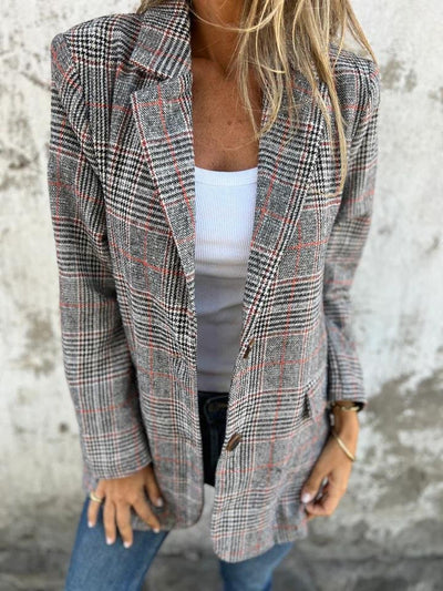 Danaya™ - Stylish Women's Winter Check Blazer