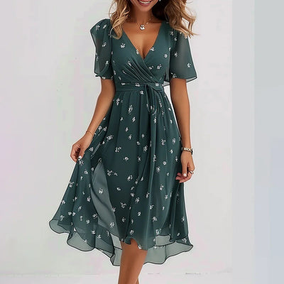 Arianna™ | Lightweight Short Sleeve Dress with Elegant Print