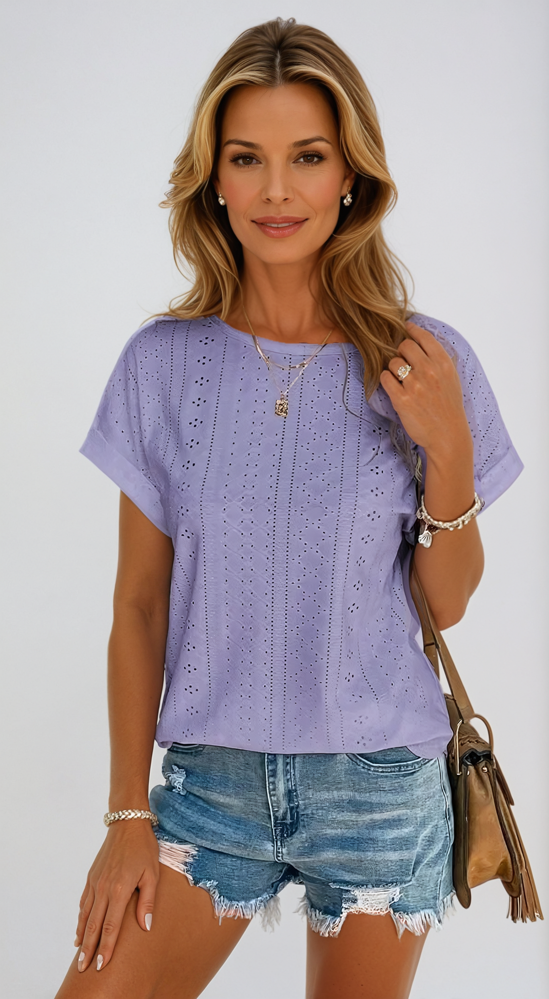 Courtney | Stylish Eyelet Detail Summer Top