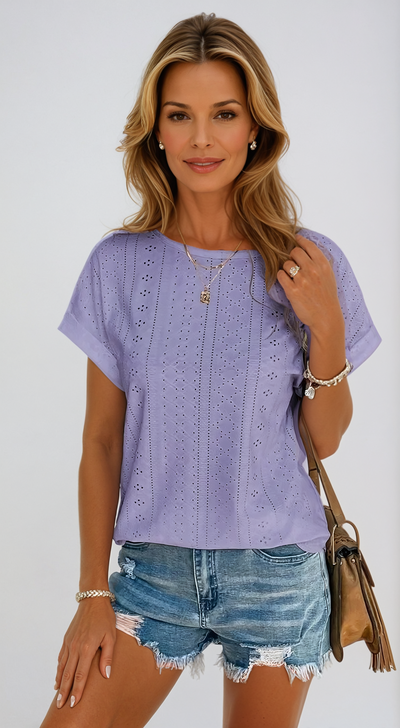 Courtney | Stylish Eyelet Detail Summer Top