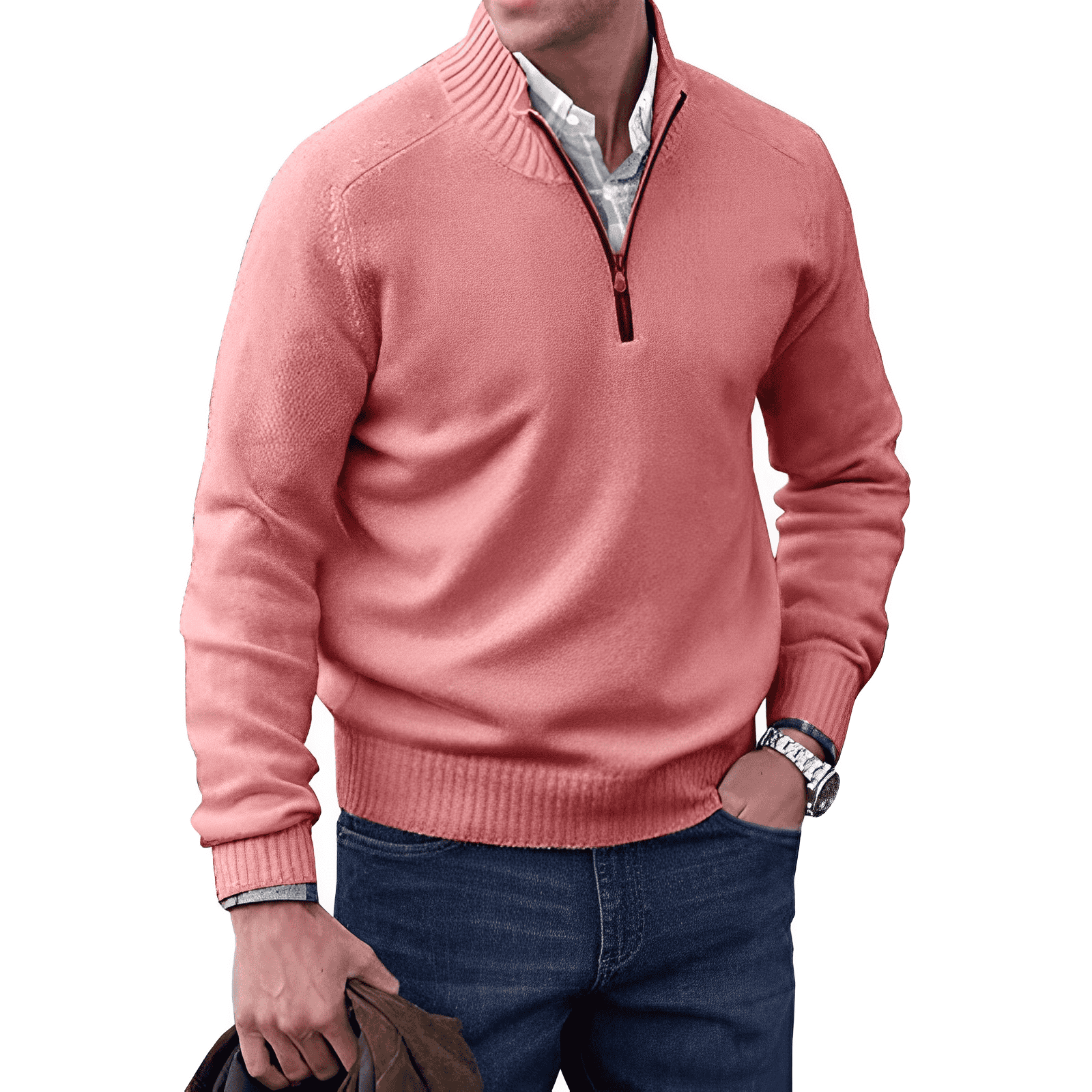 Kasper | Elegant cashmere sweater with zipper