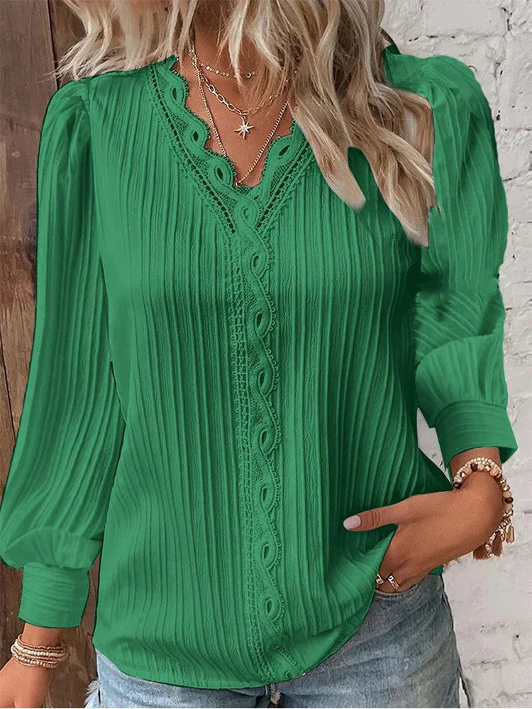 Lace Blouse with Puff Sleeves | Olsen & Olsen™