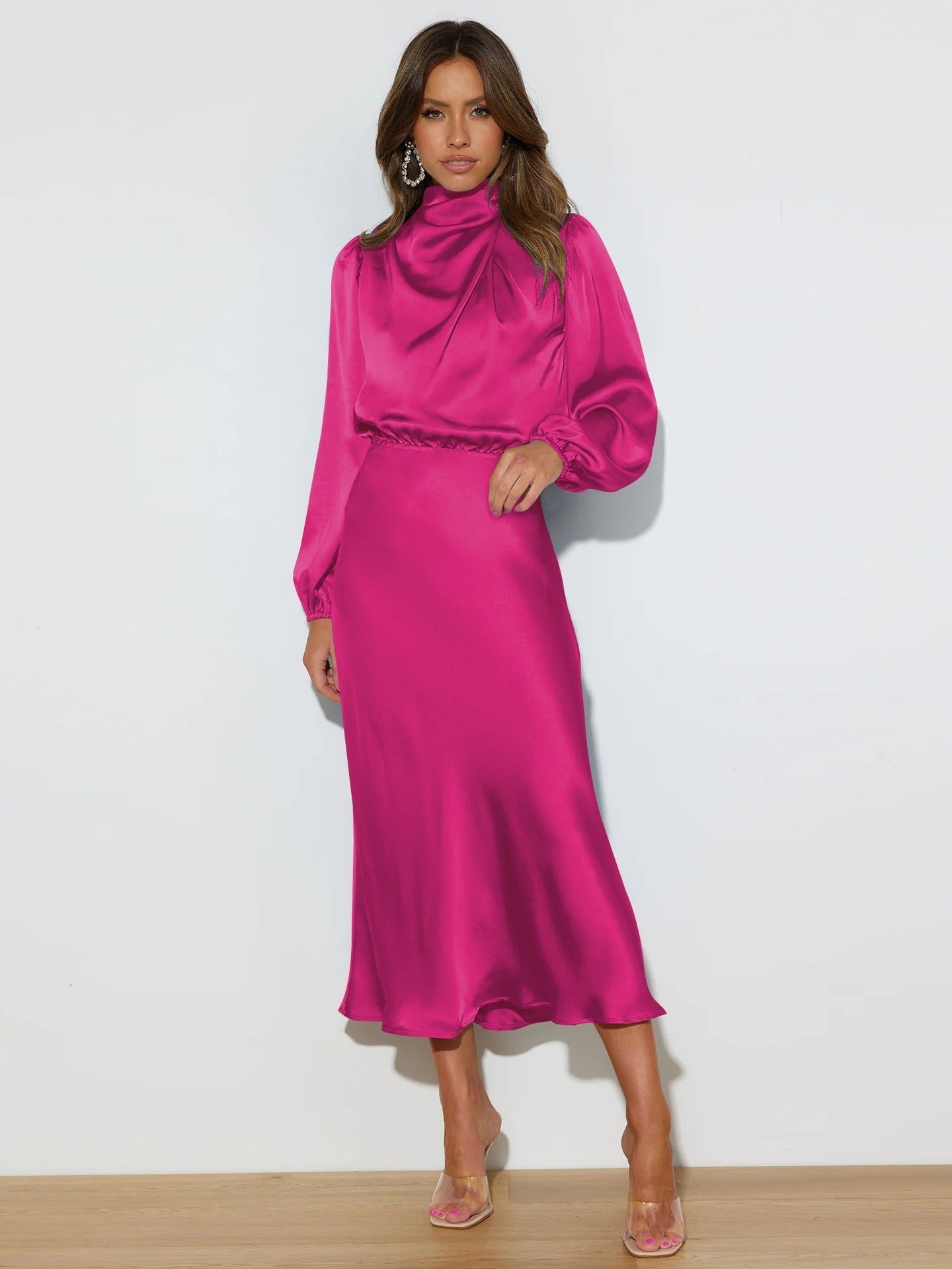 Isabella | Elegant midi dress in satin