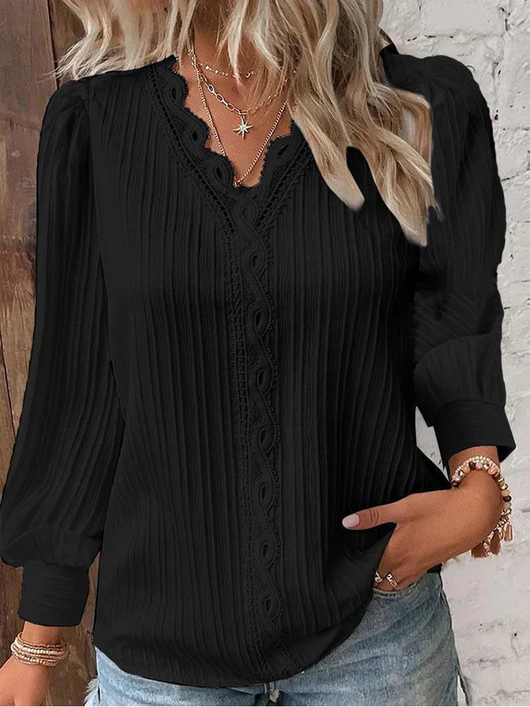 Lace Blouse with Puff Sleeves | Olsen & Olsen™