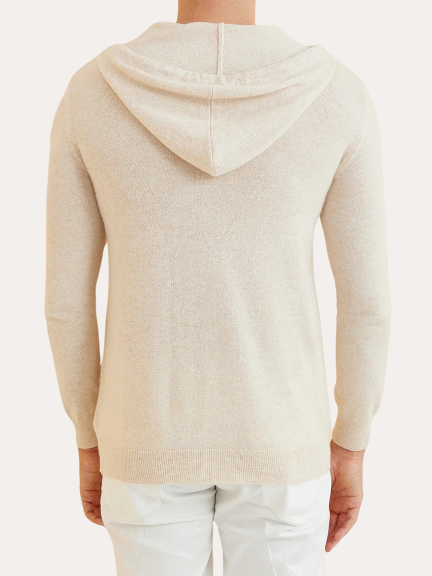 Cashmere Zip Vest - Cream Beige - Sophie New York