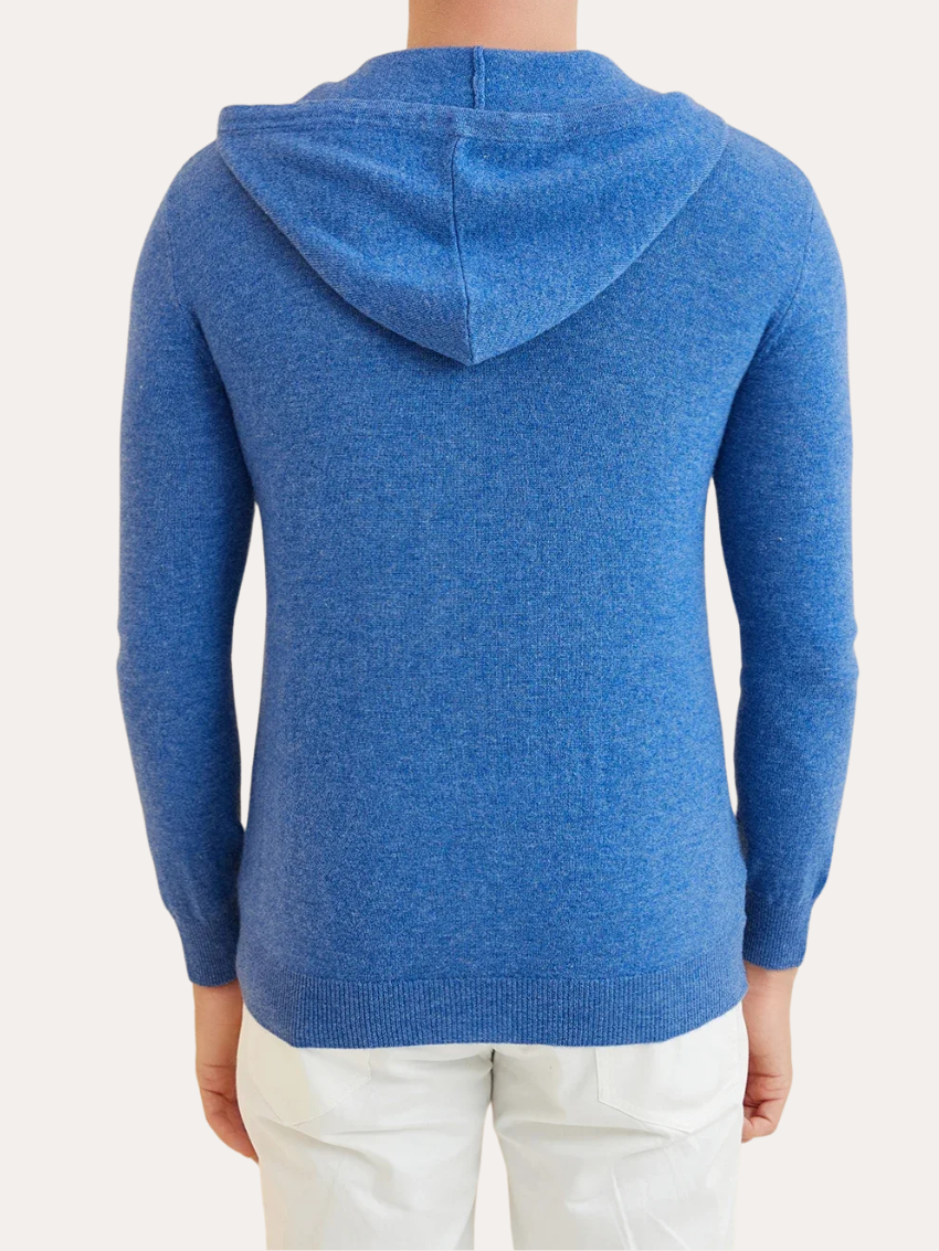 Cashmere Zip Vest - Azure Blue - Sophie New York