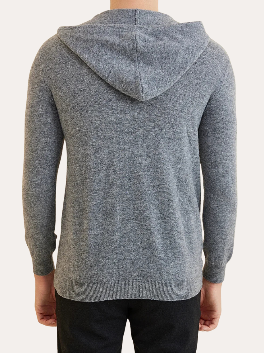 Cashmere Knit Zip Vest - Dark Gray - Sophie New York