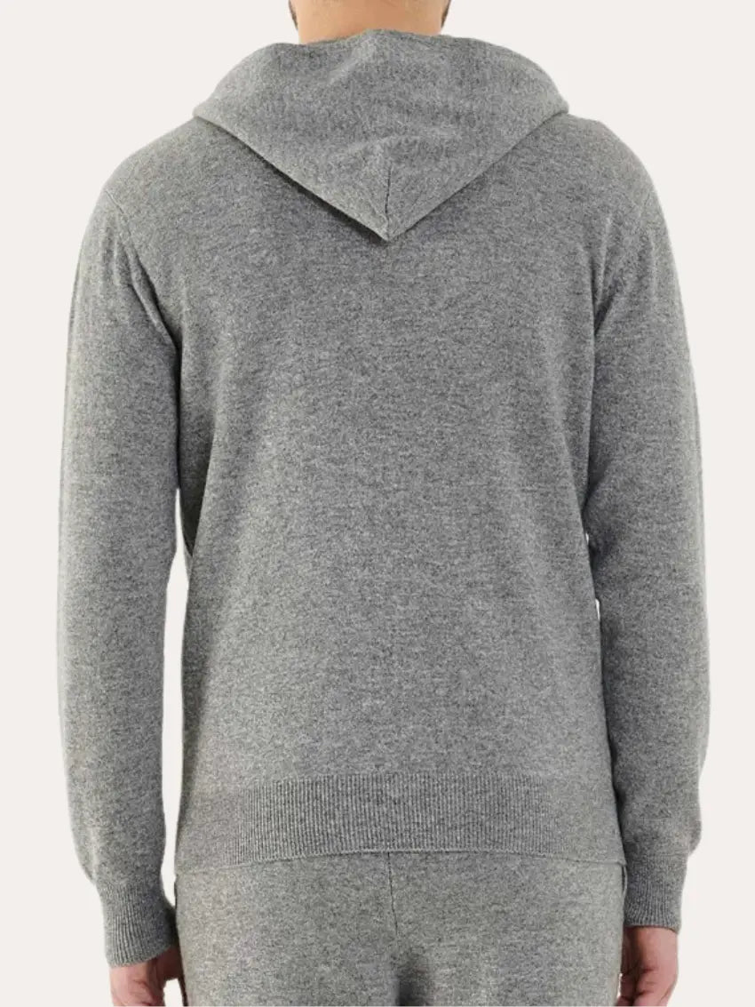 Cashmere Knitted Zip Vest - Light Gray