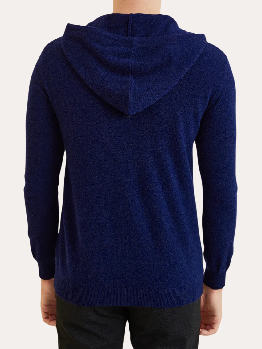 Cashmere Zip Vest - Navy Blue - Sophie New York