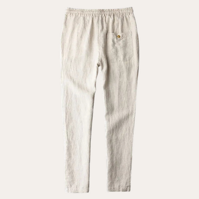 Linen Suit with Drawstring Beige