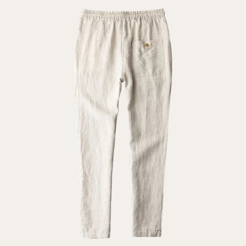 Linen Pants with Drawstring Beige - Sophie New York
