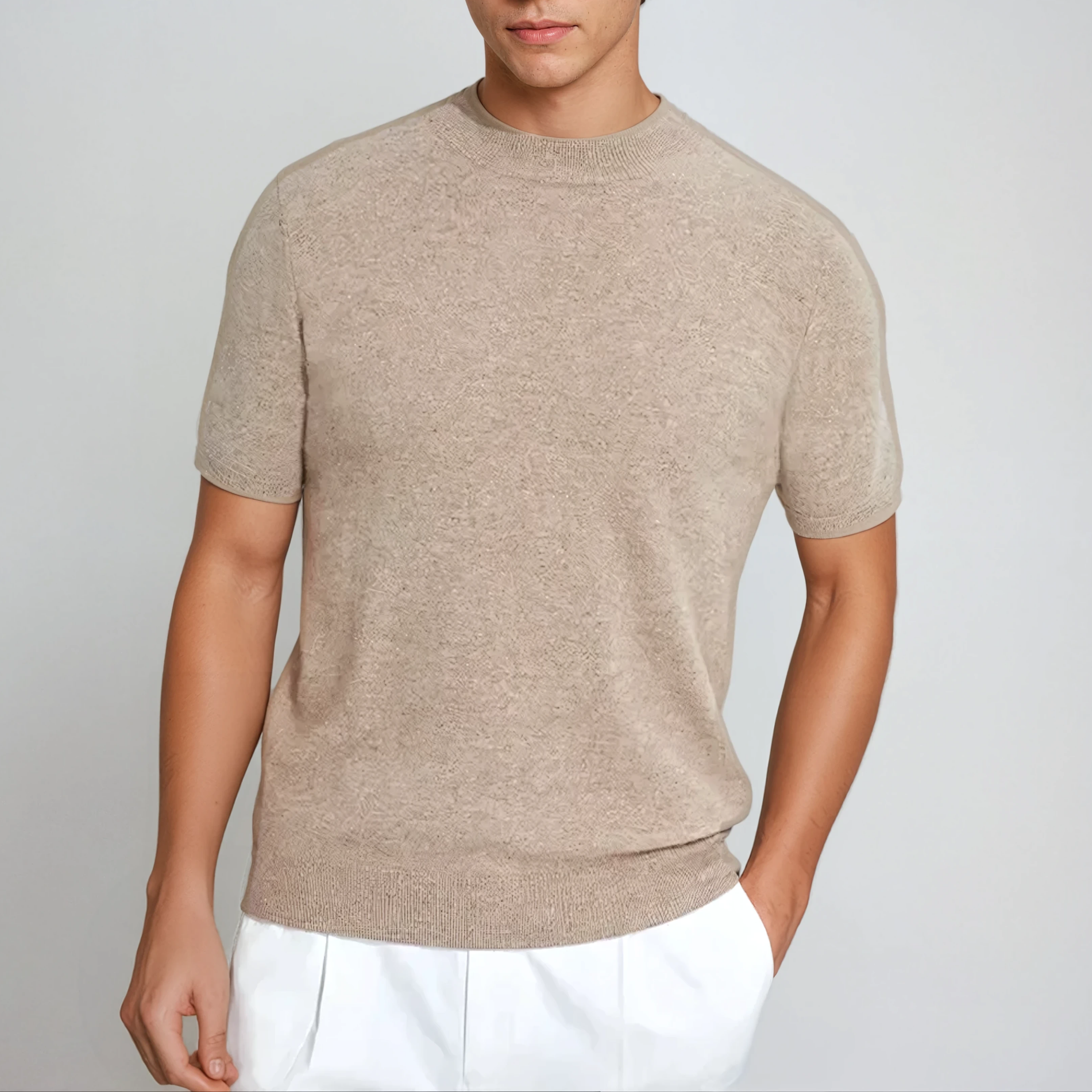 Cashwool T-shirt Beige - Sophie New York