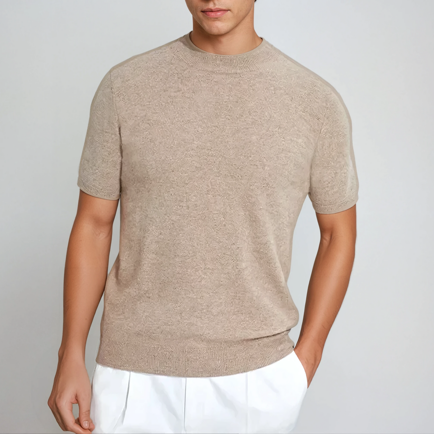 Cashwool T-shirt Beige - Sophie New York