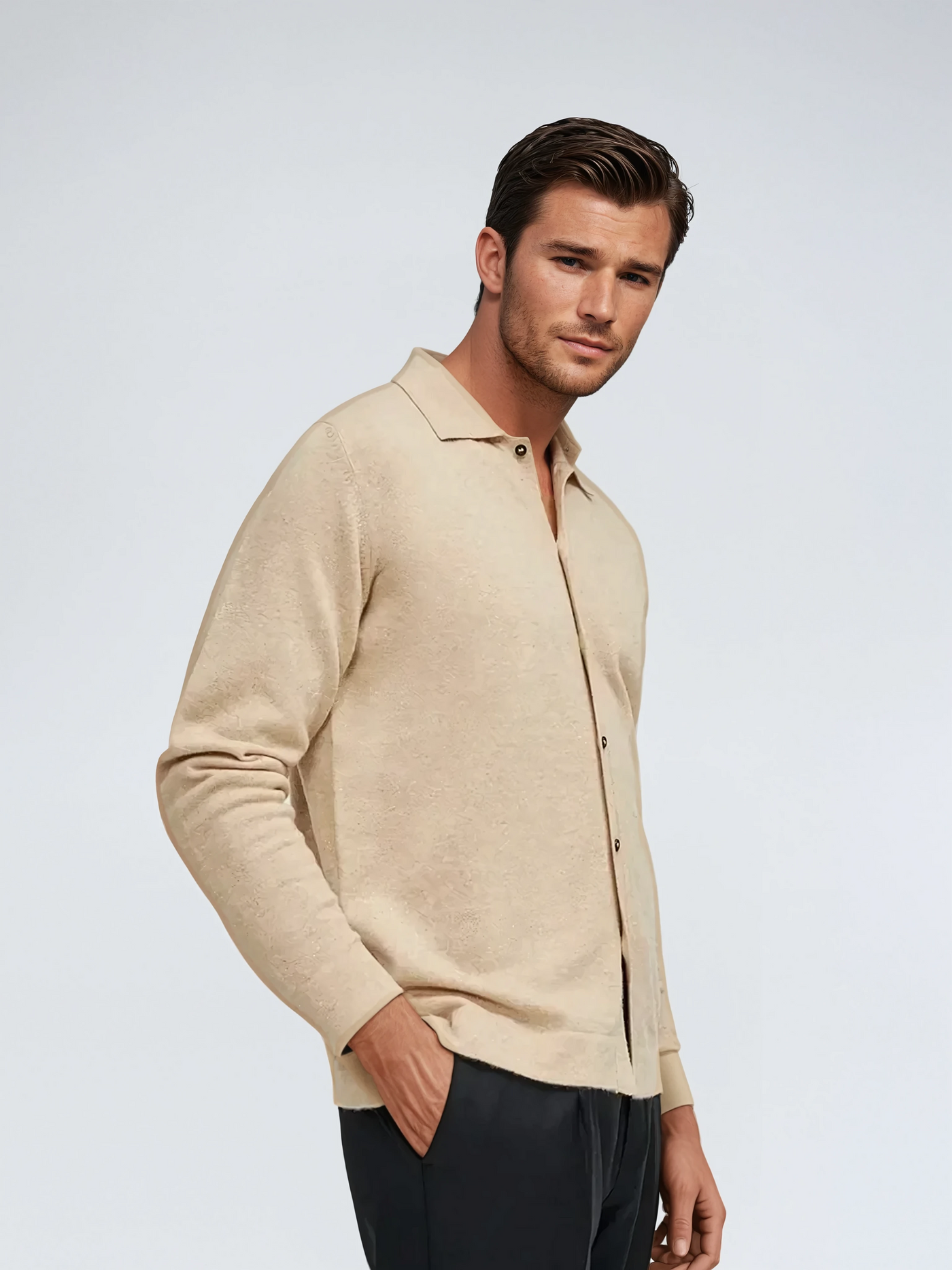 Cashwool Shirt Beige - Sophie New York