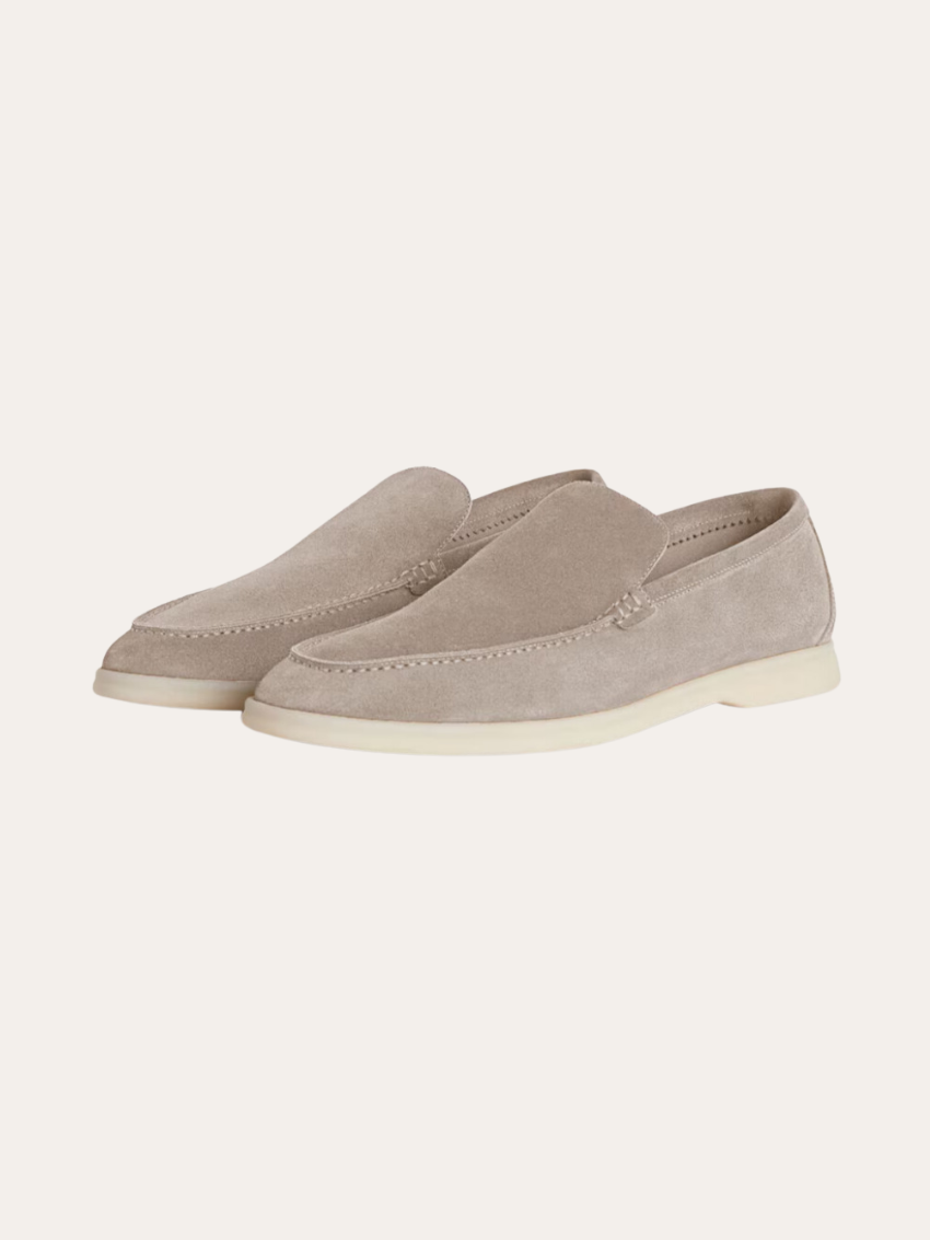 Refined Suede Loafers – Beige Sable - Sophie New York