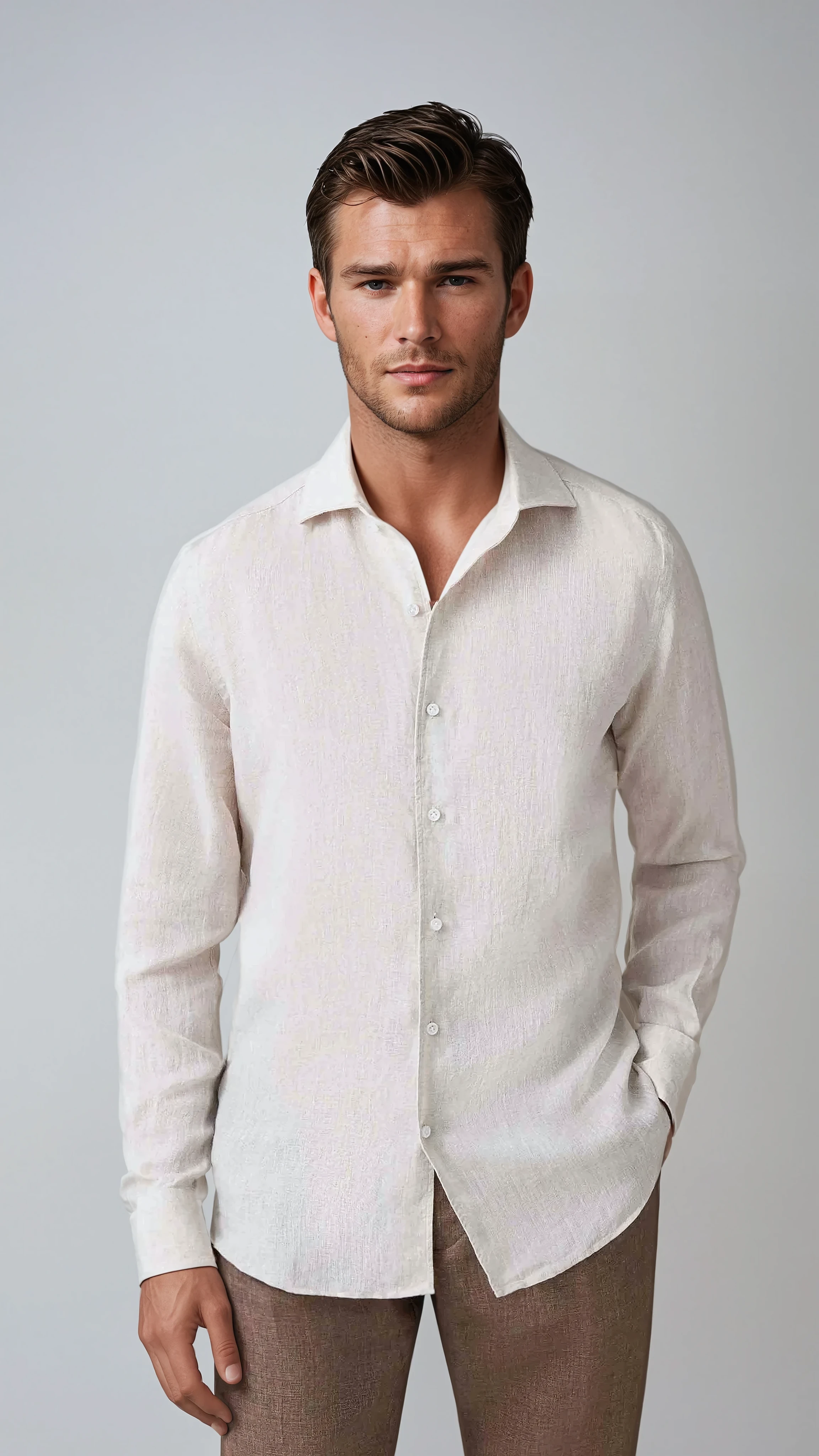Linen Shirt Beige - Sophie New York
