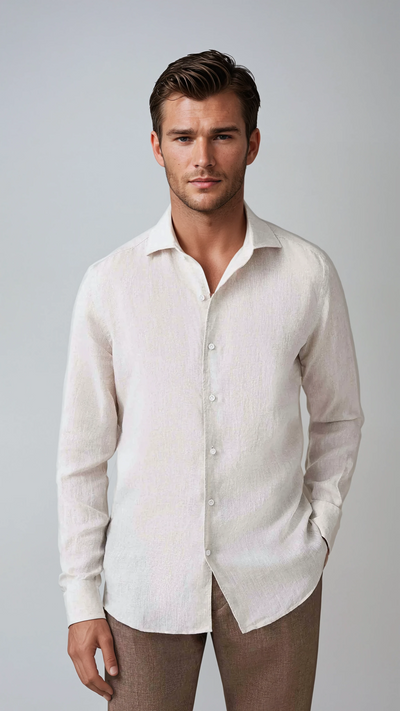 Linen Shirt Beige - Sophie New York