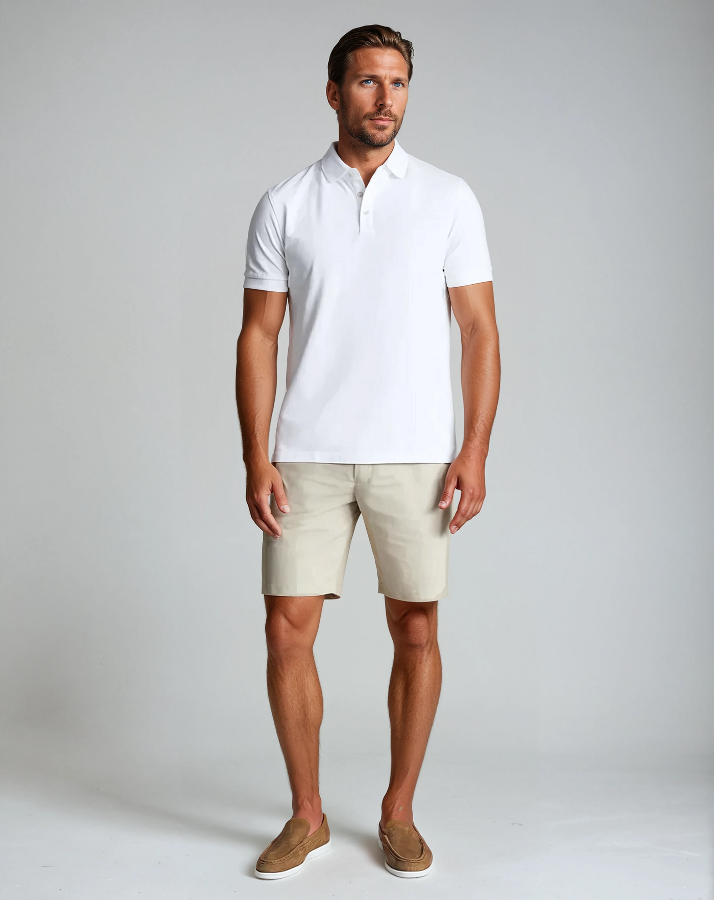 Beachside Linen Shorts - Beige
