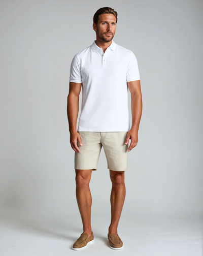 Beachside Linen Shorts - Beige
