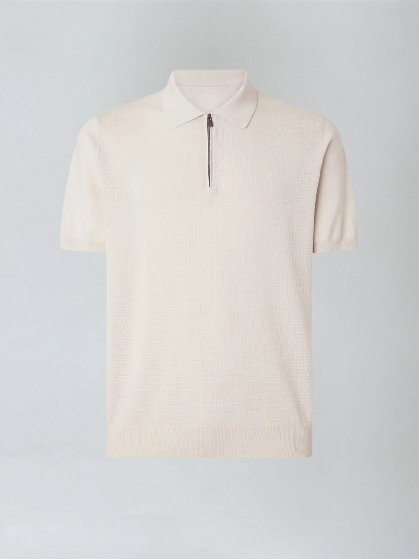 Polo with Zipper - Beige - Sophie New York