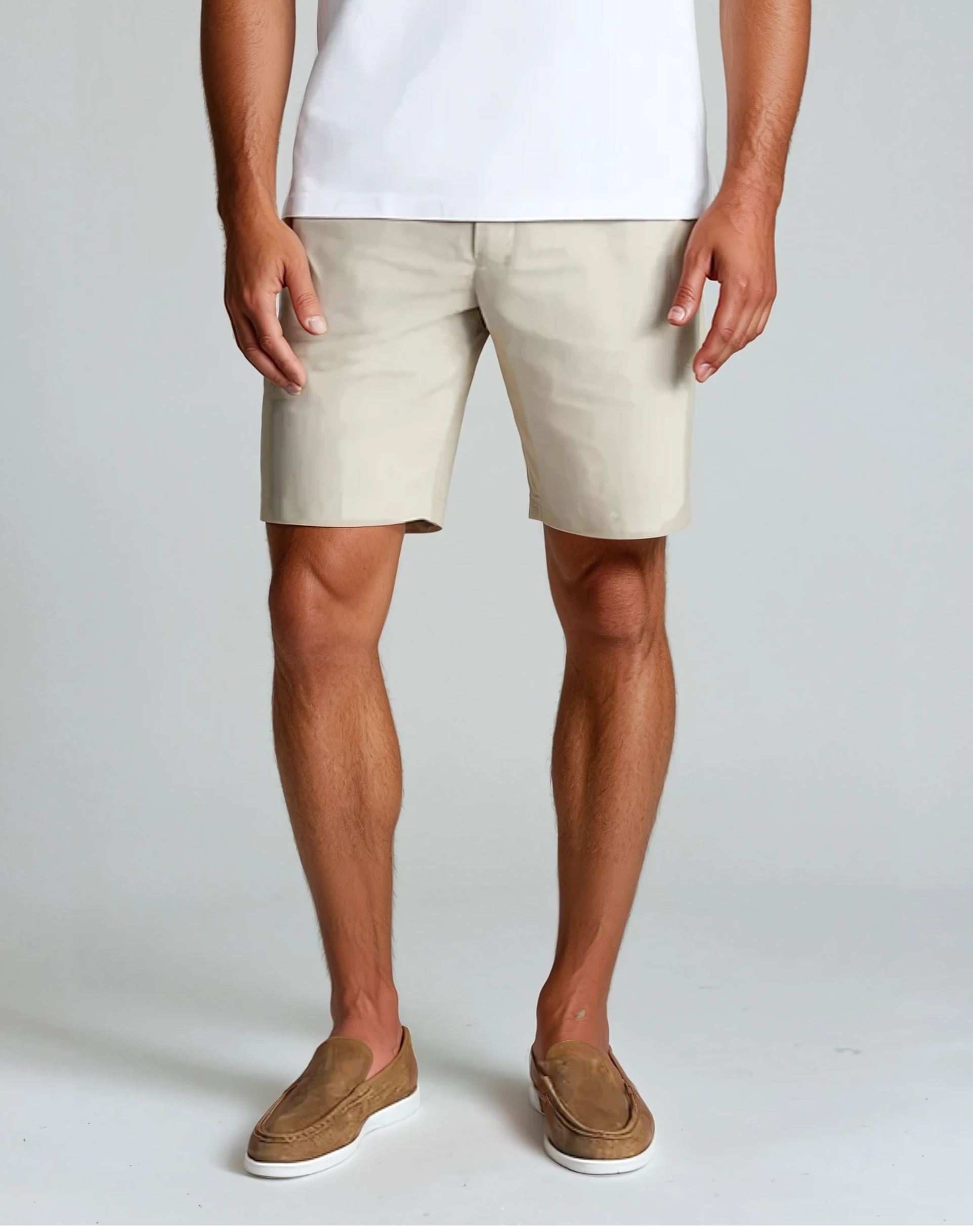 Beachside Linen Shorts - Beige
