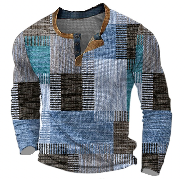 Fré | Stylish Henley Shirt with Geometric Pattern - Sophie New York