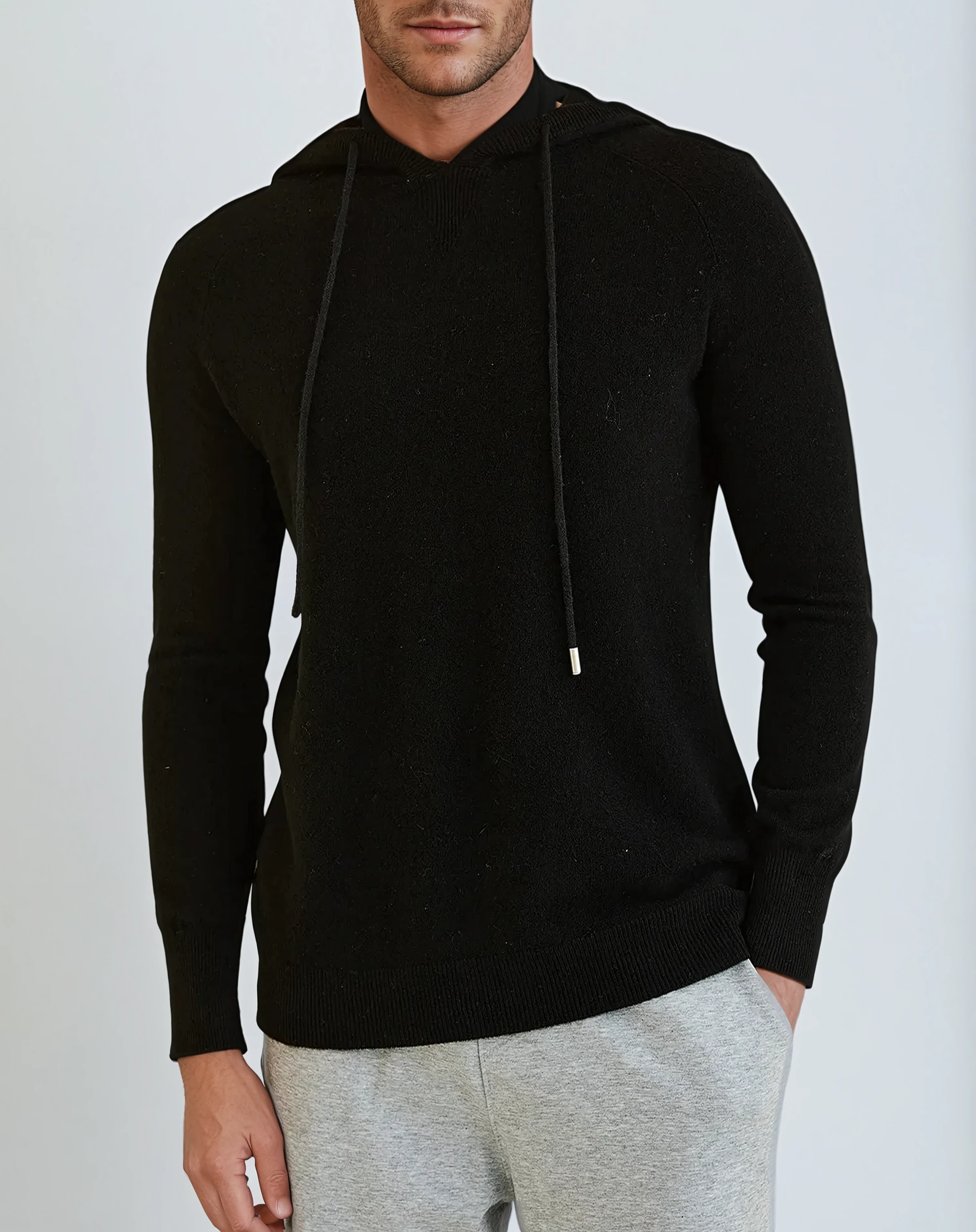 Essential Cashmere Hoodie - Deep Black - Sophie New York