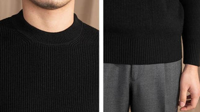 Ribbed O-Neck Sweater Black - Sophie New York