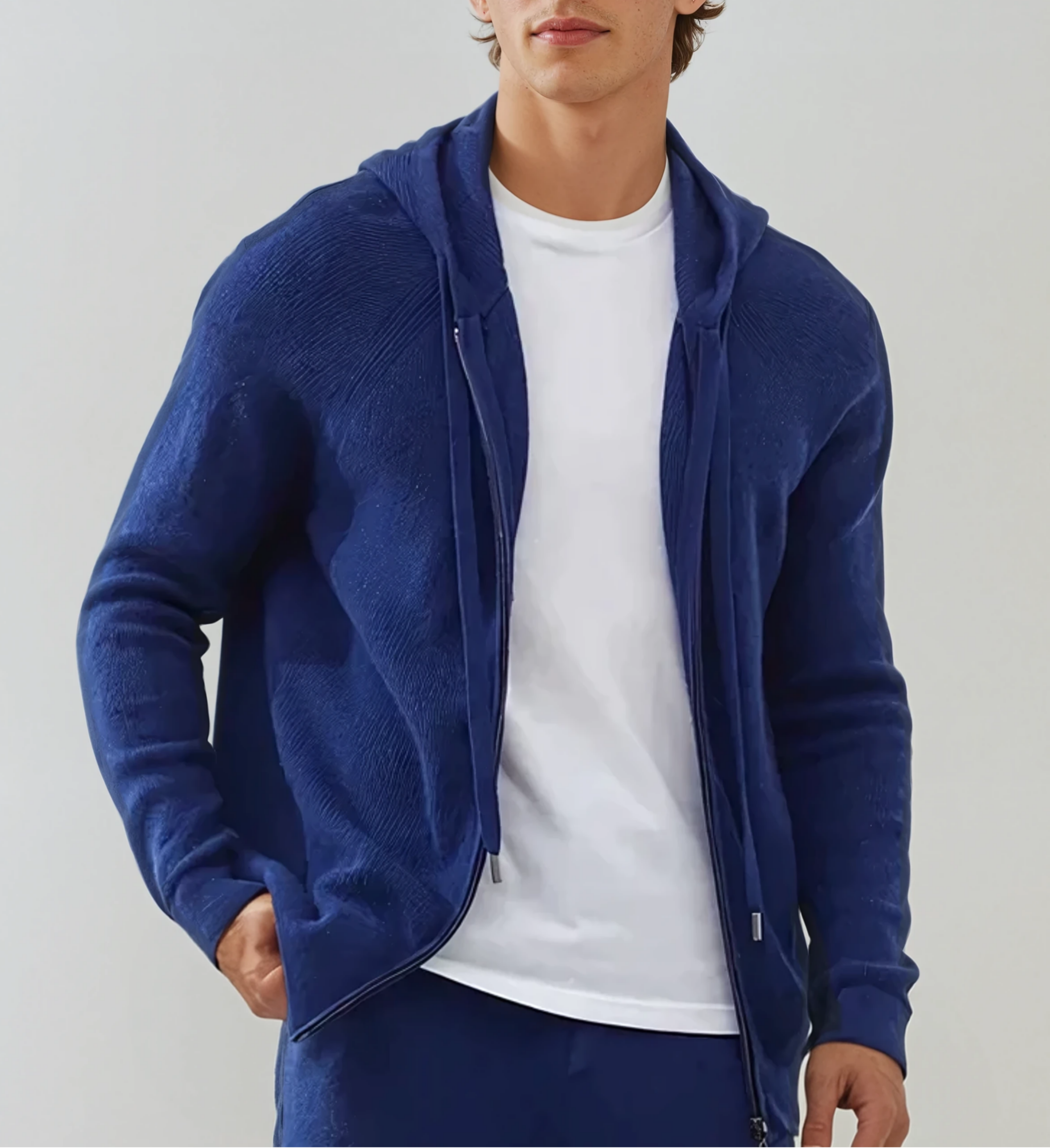 Cashmere Zip Vest - Intense Blue - Sophie New York