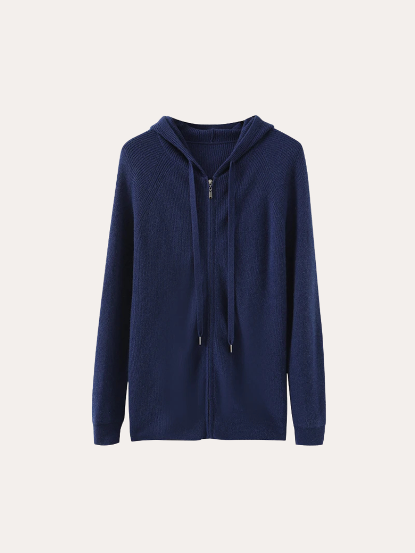 Cashmere Zip Vest - Intense Blue - Sophie New York