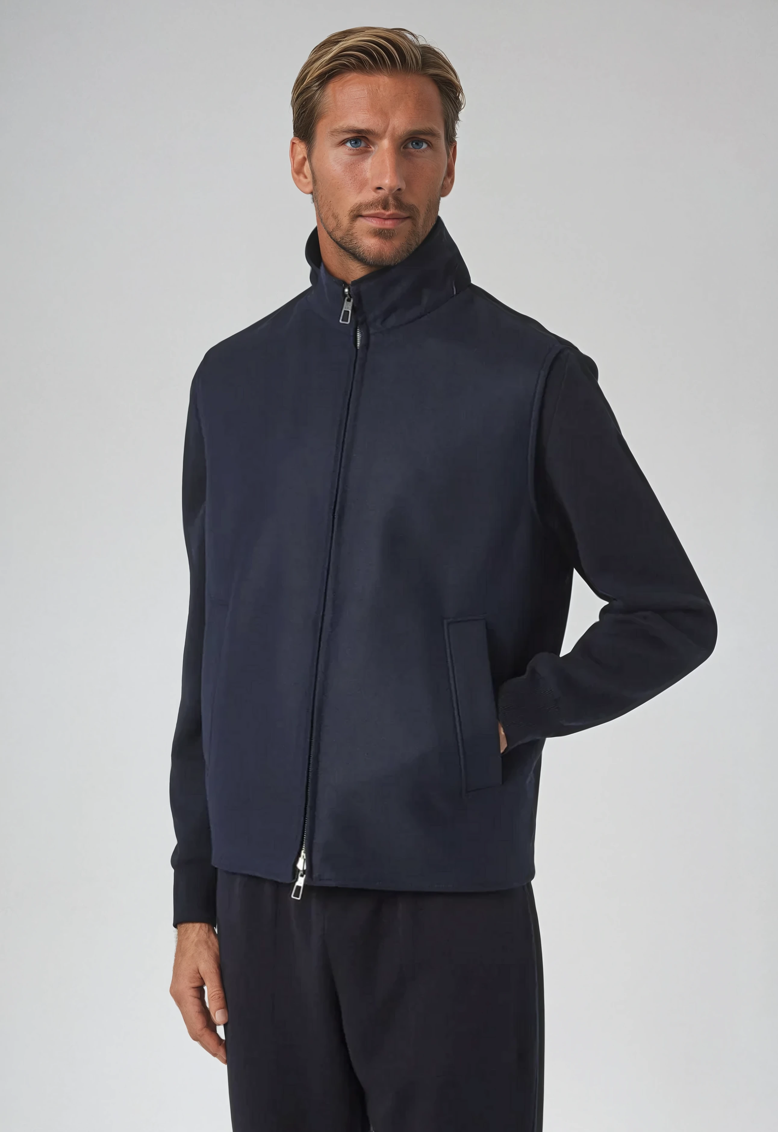 Reversible City Bodywarmer - Navy Blue - Sophie New York