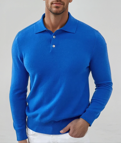 Classic Cashmere Polo – Blue - Sophie New York