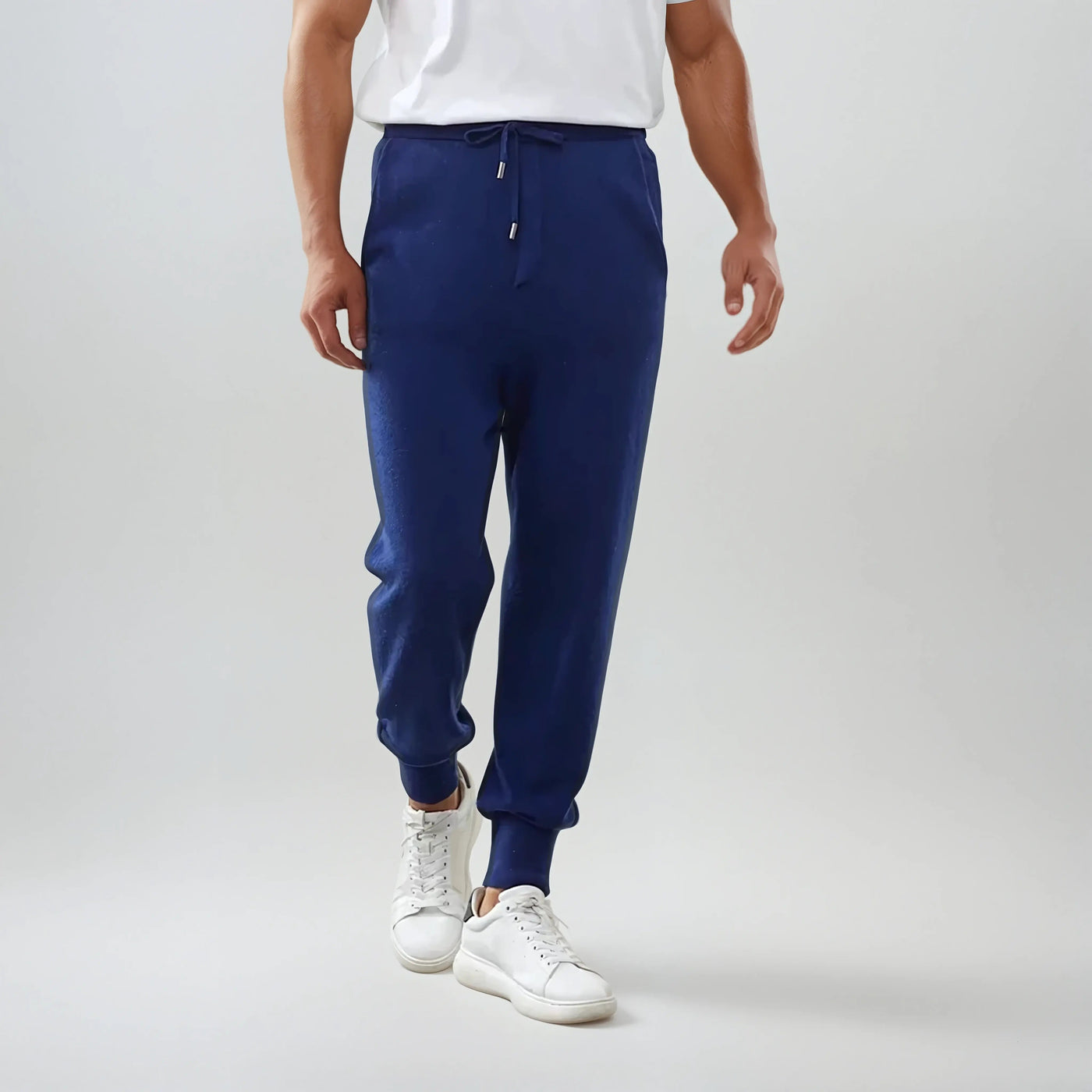 Slim-Fit Cashmere Pants – Blue