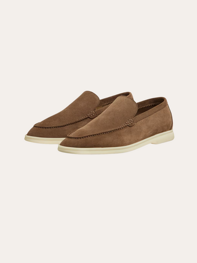 Fined Suede Loafers – Brown