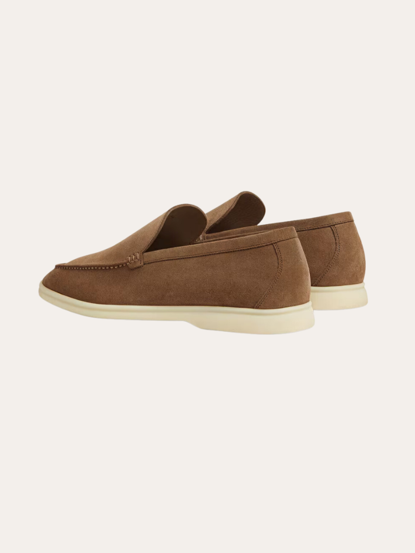 Fined Suede Loafers – Brown
