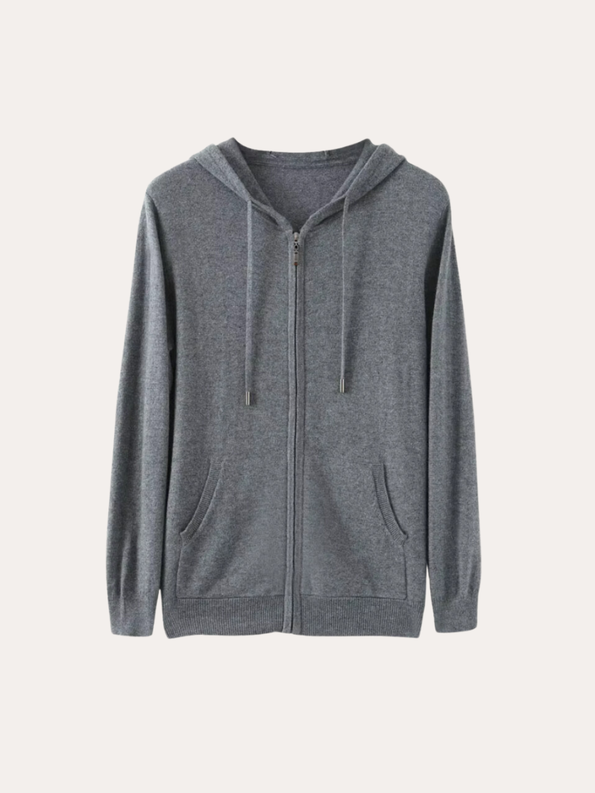 Cashmere Zip Vest - Dark Grey