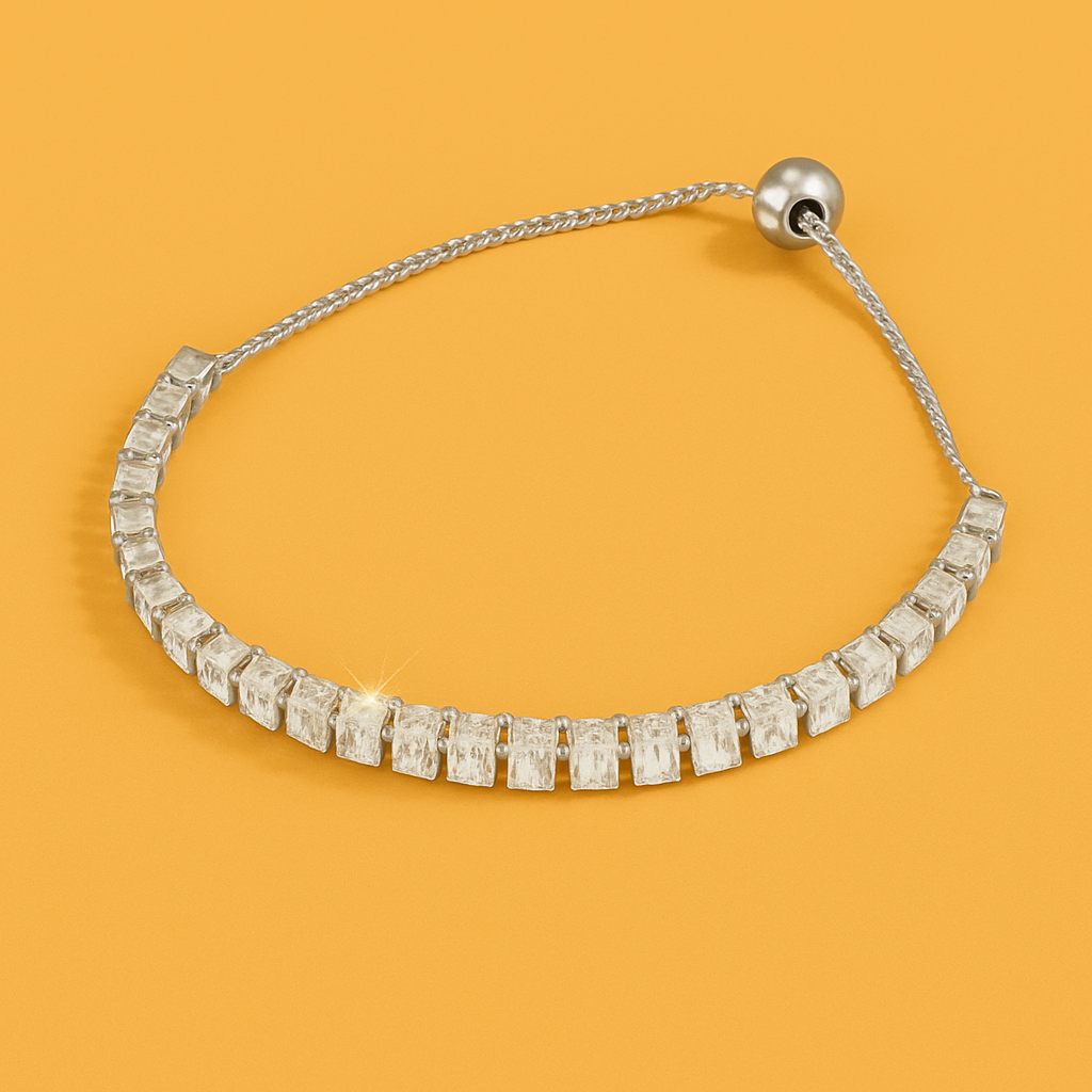 Luxurious Gold Bracelet - polished copper with zirconia details