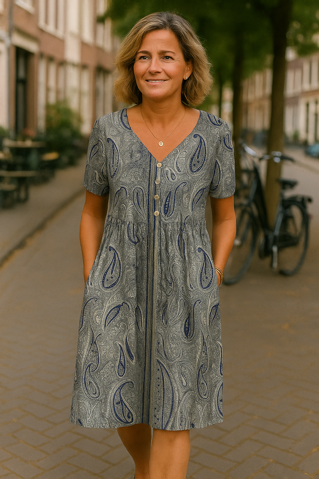 Barbara | Elegant Floral Buttoned Dress