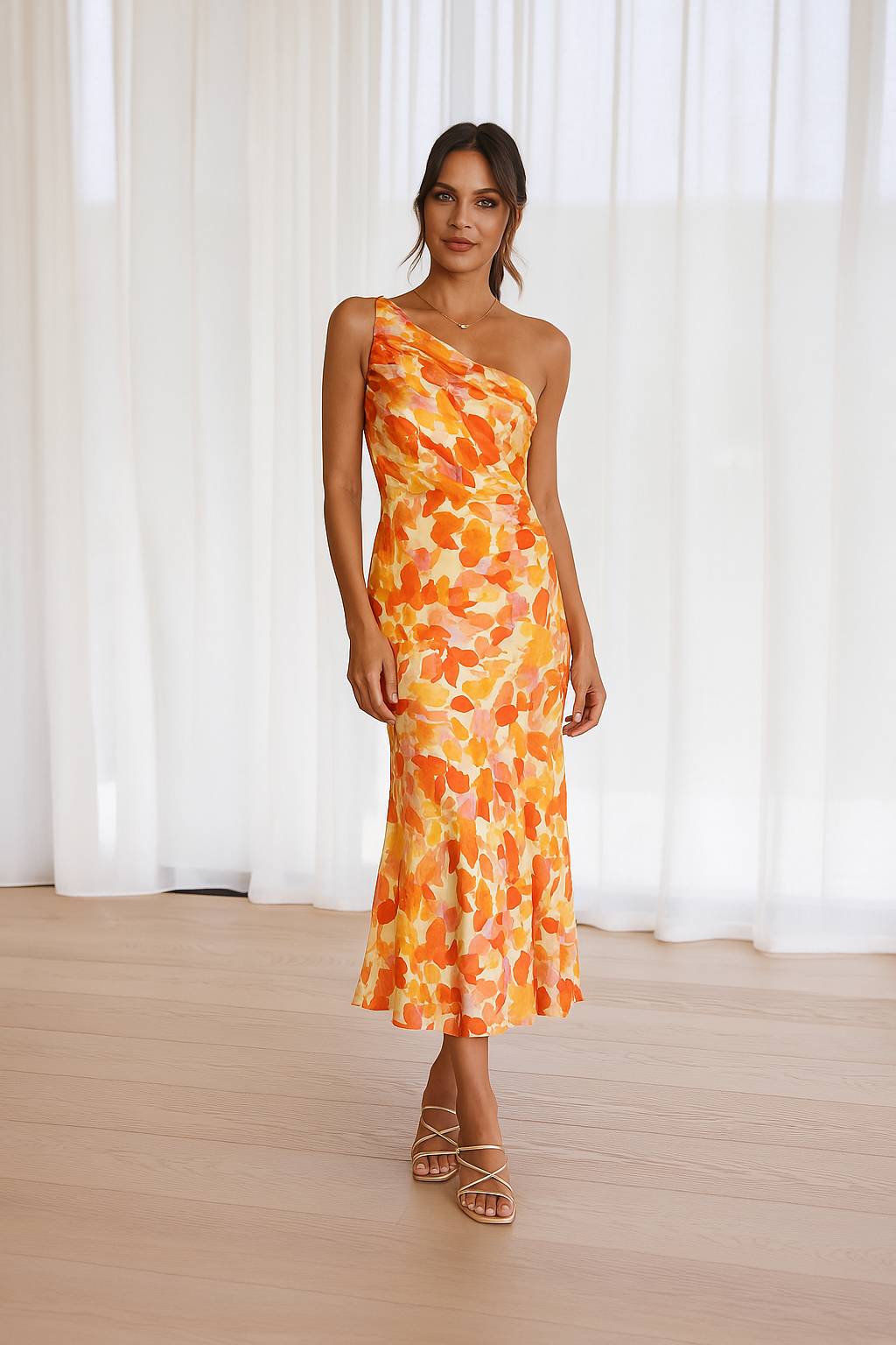 Diane | Satin Floral Dress